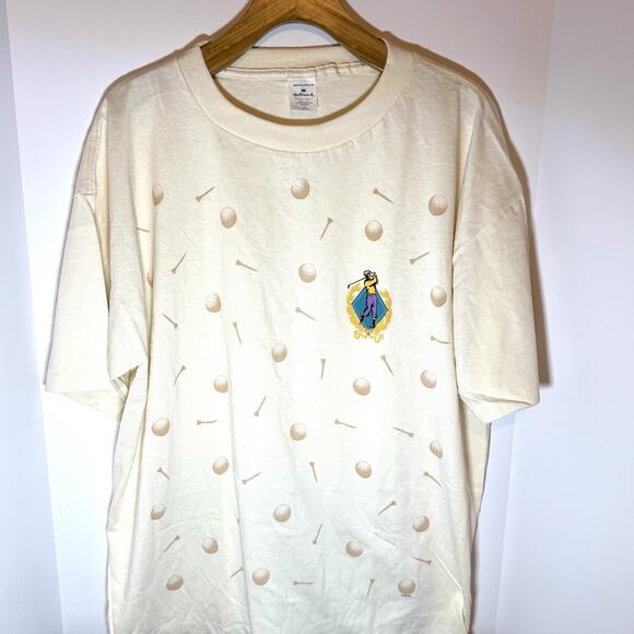 VTG Hallmark All Over Print Golf Tee Tshirt Single Stitch Preppy XL - Picture 1 of 10